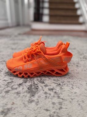 Women's Athletic Sneakers in Bright Orange - Lightweight Performance